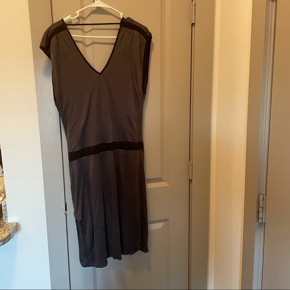 Diesel Dresses & Skirts - Diesel Short Sleeve Dress Size Medium Satin Grey with Black Trim Casual Cool